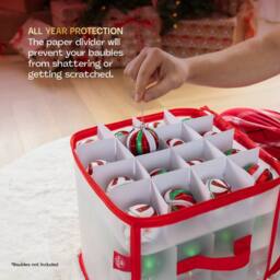 Christmas Village 64 Christmas Bauble Storage Bag - Red - thumbnail 4