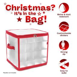 Christmas Village 64 Christmas Bauble Storage Bag - Red - thumbnail 3