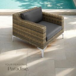 tectake Villanova Modular Rattan Set: Aluminum Armchair in Dark Grey - Size: 1 Seater - thumbnail 8