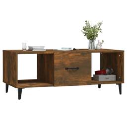 Berkfield Home Sturdy Coffee Table Smoked Oak 102x50x40 cm Engineered Wood in Brown - Size: 102 x 50 x 40 cm - thumbnail 4