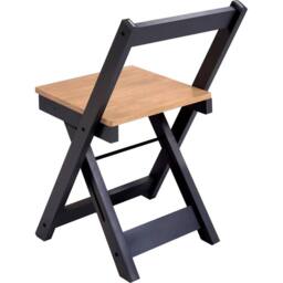 FORGEVIO Set of 2 Navy Blue Waxed Pine Folding Dining Chairs Space Saving - thumbnail 2