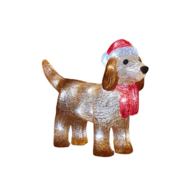 Samuel Alexander 25cm Light up Christmas Ice Dachshund with 30 White LEDs in Brown - image 1