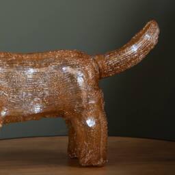 Samuel Alexander 25cm Light up Christmas Ice Dachshund with 30 White LEDs in Brown - thumbnail 6