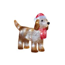 Samuel Alexander 25cm Light up Christmas Ice Dachshund with 30 White LEDs in Brown - thumbnail 1