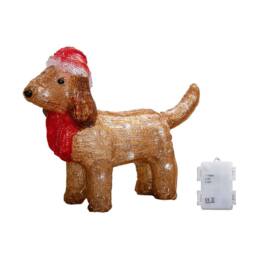 Samuel Alexander 25cm Light up Christmas Ice Dachshund with 30 White LEDs in Brown - thumbnail 9