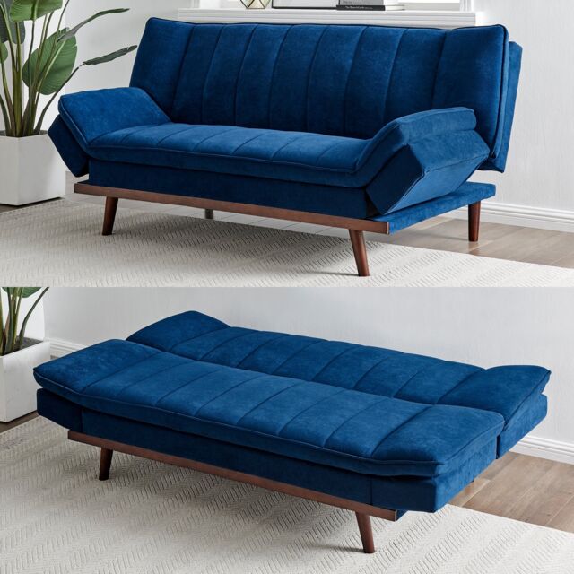 Bravich LTD Mondaine Sofa Bed Click Clack Double in Navy - Size: 3 Seater - image 1