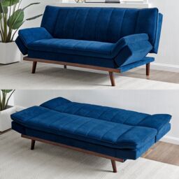 Bravich LTD Mondaine Sofa Bed Click Clack Double in Navy - Size: 3 Seater