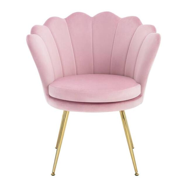 SPETLEK Velvet Living Room Armchair Dressing Table Chair Pink - Size: 0.6m2 - image 1