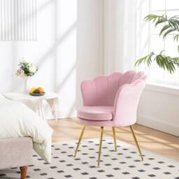 SPETLEK Velvet Living Room Armchair Dressing Table Chair Pink - Size: 0.6m2 - thumbnail 2