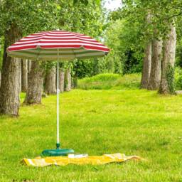 Harbour Housewares Metal Beach Parasol with Green Base 1.8m in Red - thumbnail 6