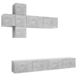 Berkfield Home 7 Piece TV Cabinet Set Concrete Grey Engineered Wood - thumbnail 2