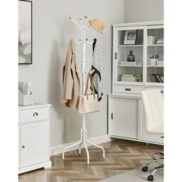 Kelvenix Coat Stand, Metal Coat Rack with 12 Hooks in White - thumbnail 4