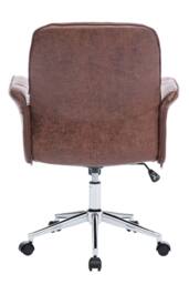 Living and Home Retro-style Office Chair with Armrests and Casters in Brown - thumbnail 5