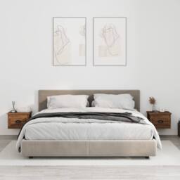 Berkfield Home Elegant Wall-mounted Bedside Cabinets 2 pcs Brown Oak 41.5x36x28cm - Size: 41.5x36x28 cm - thumbnail 2