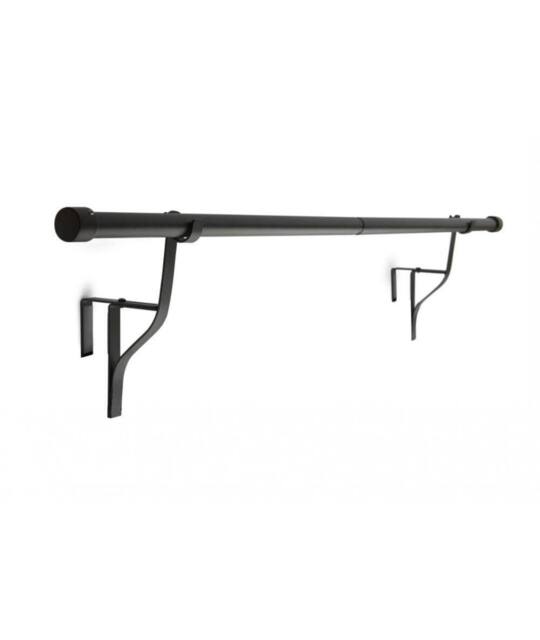 New Edge Blinds 16-19mm Extendable No-Drill Over-Door Curtain Pole - 70cm-120cm in Black - Size: 70 cm - 120 cm - image 1