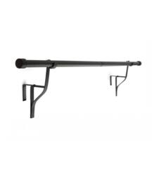 New Edge Blinds 16-19mm Extendable No-Drill Over-Door Curtain Pole - 70cm-120cm in Black - Size: 70 cm - 120 cm - thumbnail 1