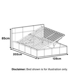 KOSY KOALA Ottoman Bed Gas Lift Storage Grey 4ft Small Double & 1 Mattress Line Pattern Velvet Bedroom - thumbnail 7