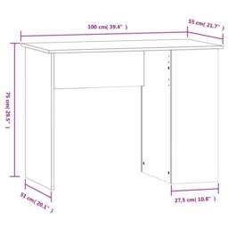 Berkfield Home Modern Desk Grey Sonoma 100x55x75 cm Engineered Wood - Size: 100 x 55 x 75 cm - thumbnail 8