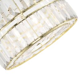 Happy Homewares Modern Chic Double Tier Pendant Shade with Clear Acrylic Prisms in Gold - thumbnail 4