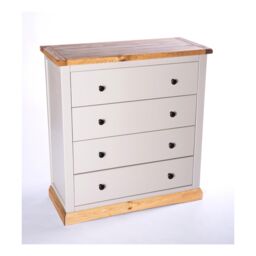 Cabinet Bits Bomporto 4 Drawer Chest of Drawers Brass Knob in Light Grey - thumbnail 3