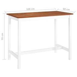 Berkfield Home Bar Table Solid Wood 108x60x91 cm in Brown - Size: 108 x 60 x 91 cm - thumbnail 5