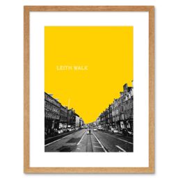 "Artery8 Wall Art Print Edinburgh Leith Walk Yellow Framed 9X7 in Beige - Size: W7"" x H9""" - thumbnail 1