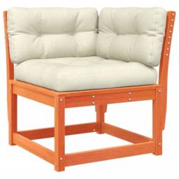 Berkfield Home Garden Sofa Corner with Cushions Wax Brown 73x73x78 cm Solid Wood Pine - Size: 73 x 73 x 78 cm - thumbnail 3