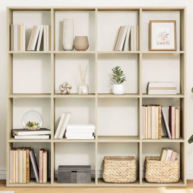 Berkfield Home Book Cabinet Sonoma Oak 137.5x29x137.5 cm Engineered Wood in Brown - image 1