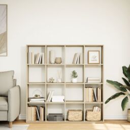 Berkfield Home Book Cabinet Sonoma Oak 137.5x29x137.5 cm Engineered Wood in Brown - thumbnail 3