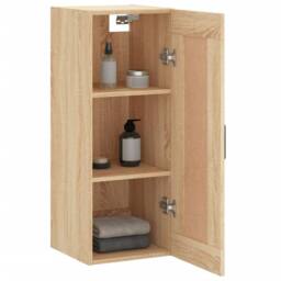 Berkfield Home Wall Mounted Cabinet Sonoma Oak 34.5x34x90 cm Engineered Wood in Light Brown - thumbnail 5
