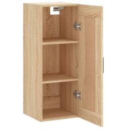 Berkfield Home Wall Mounted Cabinet Sonoma Oak 34.5x34x90 cm Engineered Wood in Light Brown - thumbnail 6