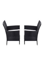Living and Home Set of 4 Rattan Chairs Garden Furniture in Black - thumbnail 6