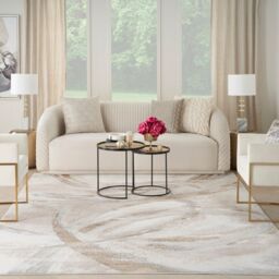 The Rug Shop UK Modern Easy To Clean Stain-Resistant Area Rug in Beige - Size: 280 cm x 365 cm - thumbnail 1