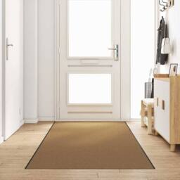 Berkfield Home Doormat Cream, Black Polyamide 400 x 120 x 0.9 cm Doormat in Light Tan - Size: Medium - thumbnail 2