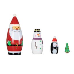 Samuel Alexander 16cm Hand Painted Wooden Christmas Santa Festive Figurine Set - thumbnail 8