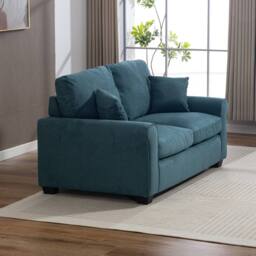 Artemis Home Lewiston Fabric Pull Out Sofabed in Teal - Size: 3 Seater - thumbnail 3
