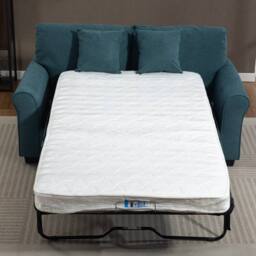 Artemis Home Lewiston Fabric Pull Out Sofabed in Teal - Size: 3 Seater - thumbnail 4