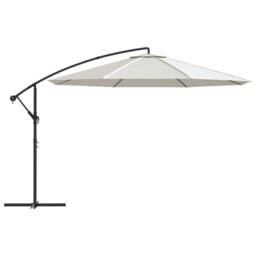 Berkfield Home Cantilever Umbrella 3.5 m Sand White - thumbnail 3