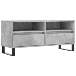 Berkfield Home TV Cabinet Concrete Grey 100x34.5x44.5 cm Engineered Wood - thumbnail 2