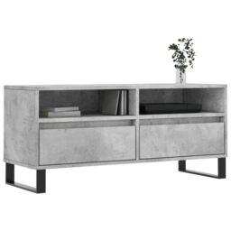 Berkfield Home TV Cabinet Concrete Grey 100x34.5x44.5 cm Engineered Wood - thumbnail 3