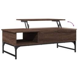 Berkfield Home Decorative Coffee Table Brown Oak 100x50x35 cm Engineered Wood an - Size: 100 x 50 x 35 cm - thumbnail 8
