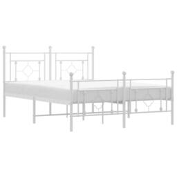 Berkfield Home Metal Bed Frame without Mattress with Footboard White 140x200cm - Size: 140x200 cm - thumbnail 3