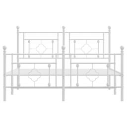Berkfield Home Metal Bed Frame without Mattress with Footboard White 140x200cm - Size: 140x200 cm - thumbnail 5