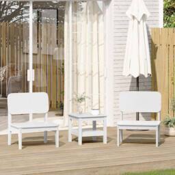 Berkfield Home Beautiful Garden Chairs 2 pcs White 60x52.5x72 cm Solid Wood Pine - thumbnail 2