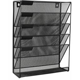 NESTLUNE 6 Tier Office Filing Trays Letter Rack Desk Organiser Paper A4 in Black - thumbnail 1