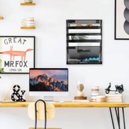 NESTLUNE 6 Tier Office Filing Trays Letter Rack Desk Organiser Paper A4 in Black - thumbnail 5