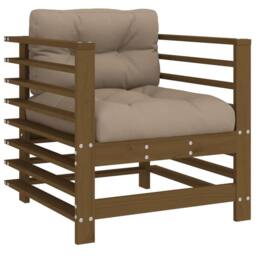 Berkfield Home Garden Chairs with Cushions 2 pcs Honey Brown Solid Wood Pine - thumbnail 3