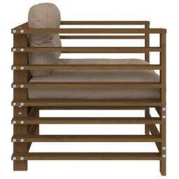 Berkfield Home Garden Chairs with Cushions 2 pcs Honey Brown Solid Wood Pine - thumbnail 5