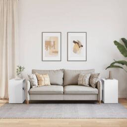 Berkfield Home Side Tables 2 pcs White 50x30x50 cm Engineered Wood - Size: 50 x 30 x 50 cm - thumbnail 3