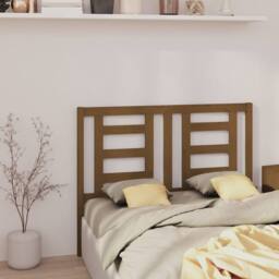 Berkfield Home Beautiful Bed Headboard Honey Brown 126x4x100 cm Solid Wood Pine - Size: 126 x 4 x 100 cm - thumbnail 4